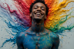 Paint Splat Fun - Hot men having fun with body paint.