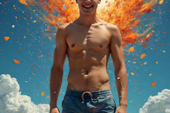 Paint Splat Fun - Hot men having fun with body paint.