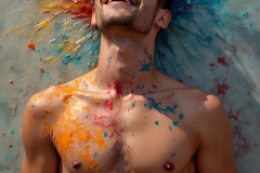 Paint Splat Fun - Hot men having fun with body paint.