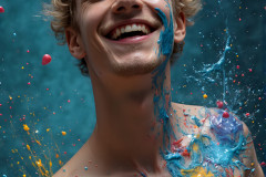 Paint Splat Fun - Hot men having fun with body paint.