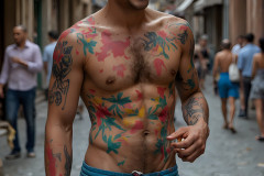 Paint Splat Fun - Hot men having fun with body paint.