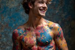 Paint Splat Fun - Hot men having fun with body paint.