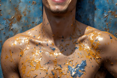Paint Splat Fun - Hot men having fun with body paint.