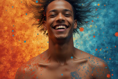 Paint Splat Fun - Hot men having fun with body paint.