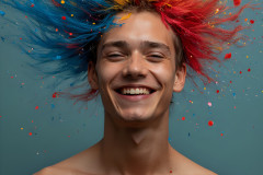 Paint Splat Fun - Hot men having fun with body paint.