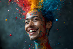 Paint Splat Fun - Hot men having fun with body paint.