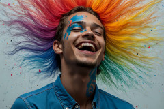 Paint Splat Fun - Hot men having fun with body paint.