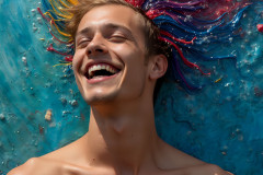 Paint Splat Fun - Hot men having fun with body paint.