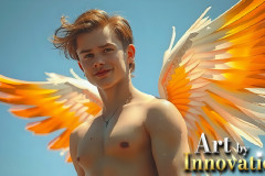 Gay Men Wearing Feathered wings of Pride