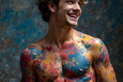 Paint Splat Fun - Colorful Happy Male Faces