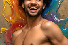 Paint Splat Fun - Colorful Happy Male Faces