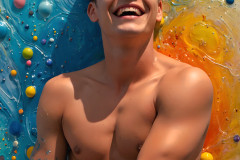 Paint Splat Fun - Colorful Happy Male Faces