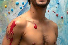 Paint Splat Fun - Colorful Happy Male Faces