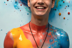 Paint Splat Fun - Colorful Happy Male Faces