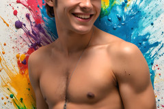 Paint Splat Fun - Colorful Happy Male Faces