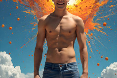 Paint Splat Fun - Colorful Happy Male Faces