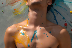 Paint Splat Fun - Colorful Happy Male Faces