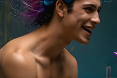 Paint Splat Fun - Colorful Happy Male Faces