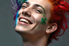 Paint Splat Fun - Colorful Happy Male Faces