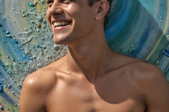 Paint Splat Fun - Colorful Happy Male Faces