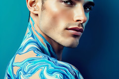 Paint Splat Fun - Colorful Happy Male Faces