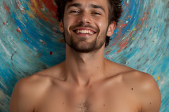 Paint Splat Fun - Colorful Happy Male Faces