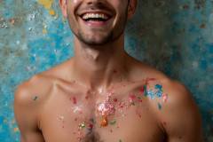 Paint Splat Fun - Colorful Happy Male Faces