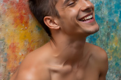 Paint Splat Fun - Colorful Happy Male Faces