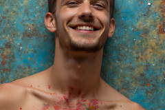 Paint Splat Fun - Colorful Happy Male Faces