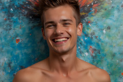 Paint Splat Fun - Colorful Happy Male Faces