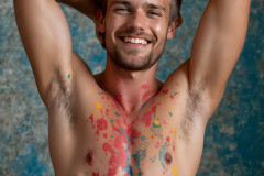 Paint Splat Fun - Colorful Happy Male Faces