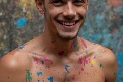 Paint Splat Fun - Colorful Happy Male Faces