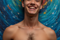 Paint Splat Fun - Colorful Happy Male Faces