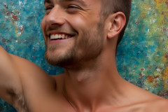 Paint Splat Fun - Colorful Happy Male Faces