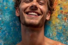 Paint Splat Fun - Colorful Happy Male Faces