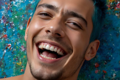 Paint Splat Fun - Colorful Happy Male Faces