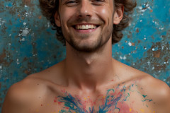 Paint Splat Fun - Colorful Happy Male Faces