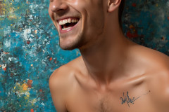 Paint Splat Fun - Colorful Happy Male Faces