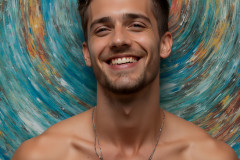 Paint Splat Fun - Colorful Happy Male Faces