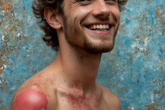 Paint Splat Fun - Colorful Happy Male Faces