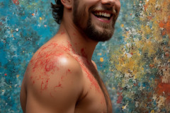 Paint Splat Fun - Colorful Happy Male Faces