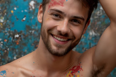 Paint Splat Fun - Colorful Happy Male Faces