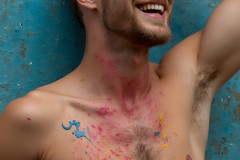 Paint Splat Fun - Colorful Happy Male Faces