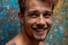 Paint Splat Fun - Colorful Happy Male Faces