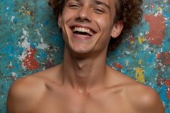 Paint Splat Fun - Colorful Happy Male Faces