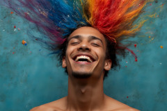 Paint Splat Fun - Colorful Happy Male Faces