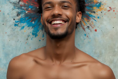 Paint Splat Fun - Colorful Happy Male Faces