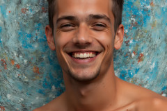 Paint Splat Fun - Colorful Happy Male Faces