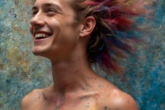 Paint Splat Fun - Colorful Happy Male Faces