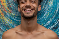 Paint Splat Fun - Colorful Happy Male Faces